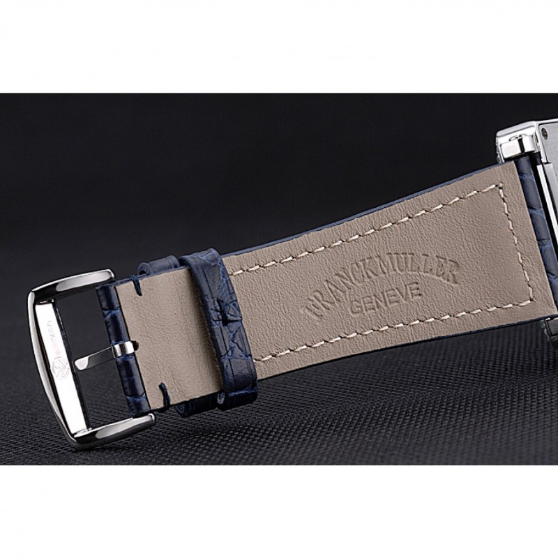High Quality Replica Watches Franck Muller Master Square Color Dreams Diamonds Dial Diamonds Case Blue Leather Strap 622359-5
