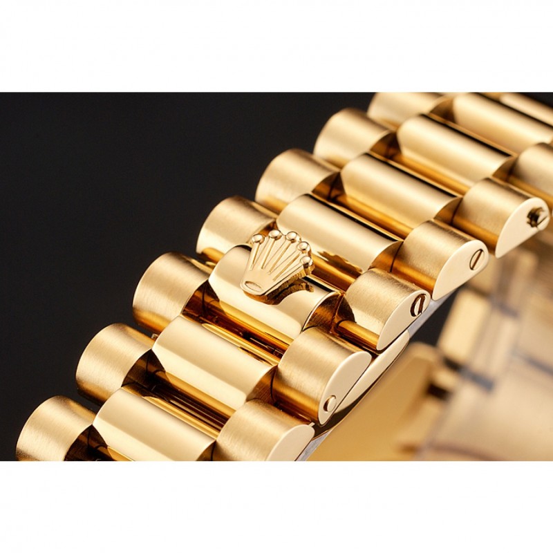 Swiss Rolex Day-Date Diamonds And Rubies Black Dial Gold Bracelet 1454101-5
