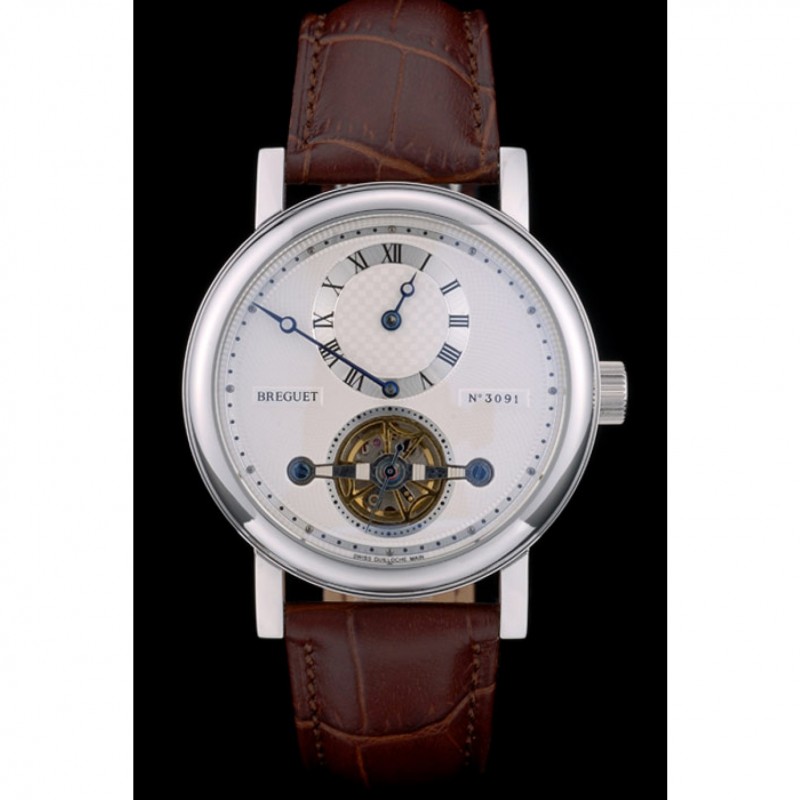 Breguet Classique Complications Stainless Steel Case Brown Leather Strap 80159-1