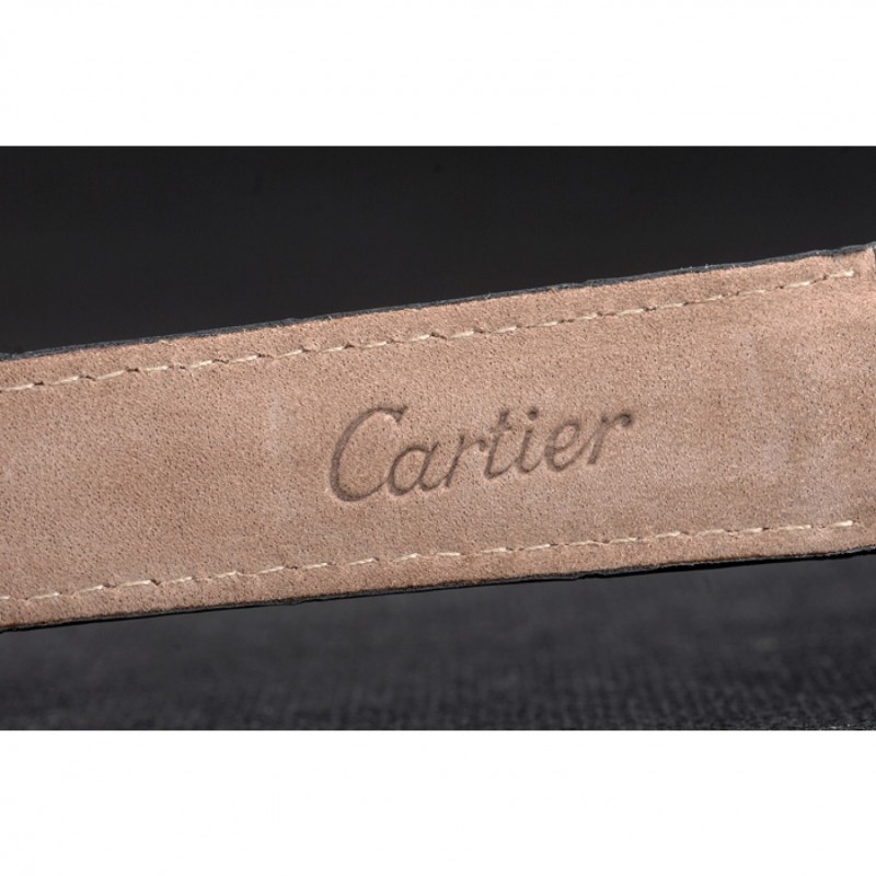 Cheap Replica Watches Cartier Ballon Bleu 38mm Black Dial Stainless Steel Case Black Leather Bracelet-7