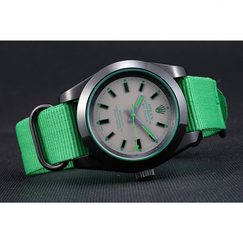 High End Rolex Milgauss Bamford Green Nylon Strap 622004-3
