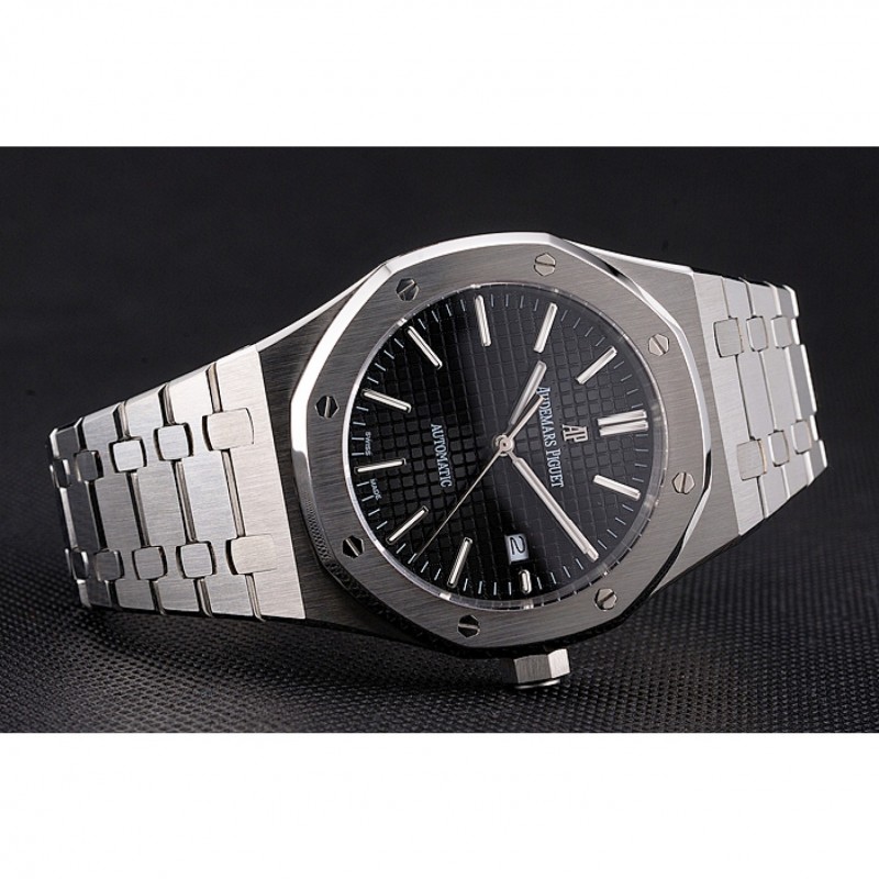 Swiss Audemars Piguet Royal Oak Black Dial Stainless Steel Case And Bracelet-3