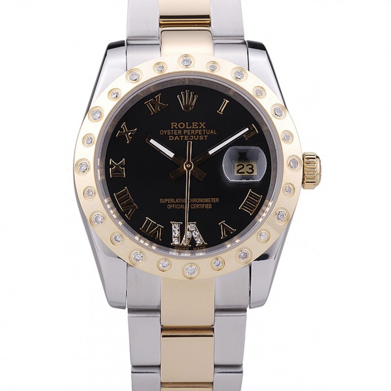 Rolex Datejust Diamond Bezel Black Dial 7463-0