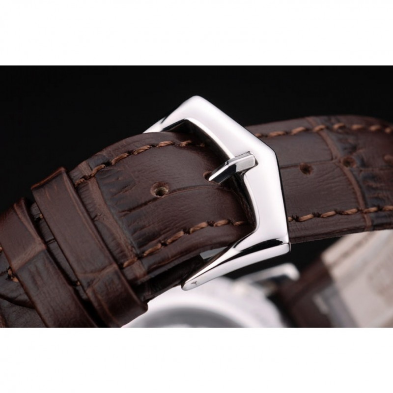 Patek Philippe Swiss Calatrava Ribbed Bezel Brown Dial Brown Leather Strap 7658-5