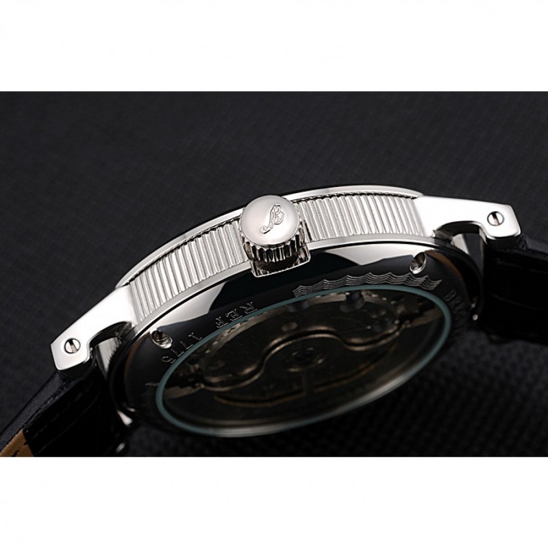 Breguet Duo Tourbillon Silver Case White Dial Black Leather Bracelet 622622-8