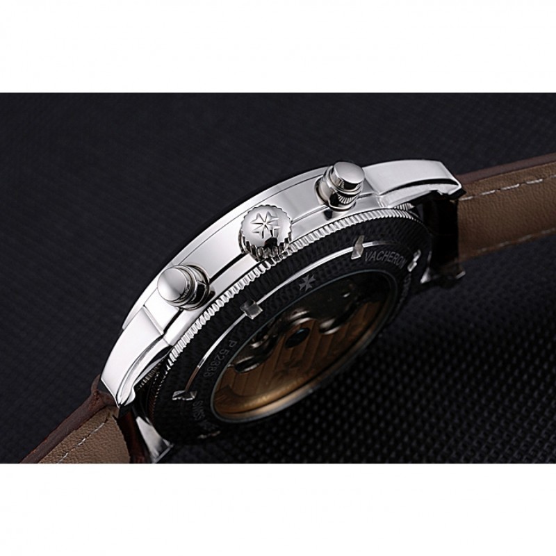 Vacheron Constantin Patrimony Traditionnelle Silver Case Brown Leather Strap 622304-8