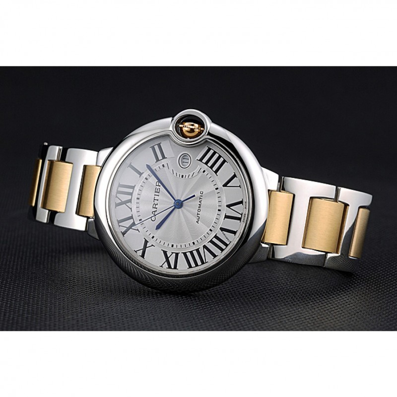 Swiss Cartier Ballon Bleu 42mm Silver Dial Stainless Steel Case Two Tone Gold Bracelet 622877-4