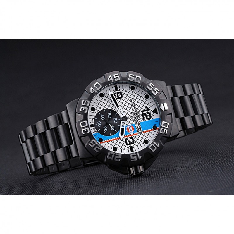 Tag Heuer Formula One Special Gulf Edition White And Blue Dial Ion Plated Steinless Steel Bracelet 622289-3