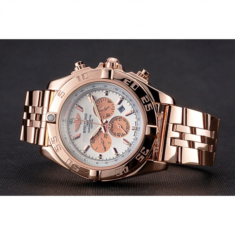 Breitling Chronomat 44 White Dial Rose Gold Bracelet 622518-3