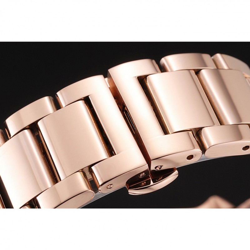 Cartier Calibre De Cartier Small Seconds Black And White Dial Rose Gold Case And Bracelet-5
