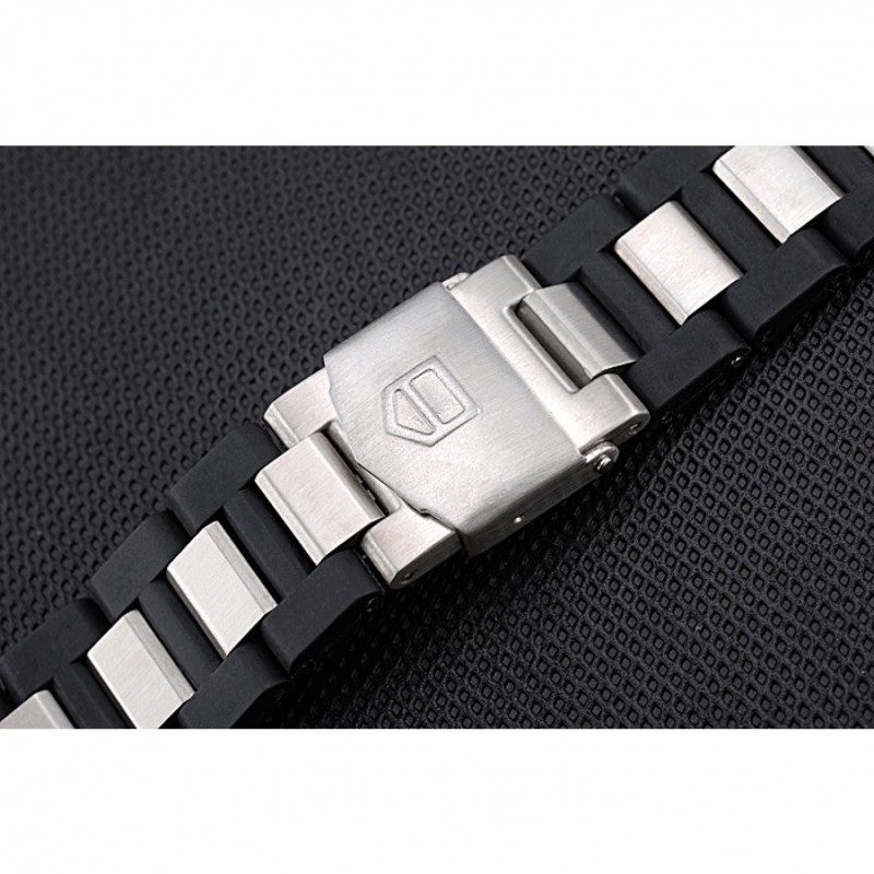 Tag Heuer Plated Stainless Steel and Black Rubber Bracelet 622501-4