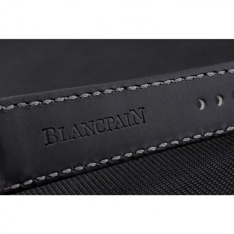 Swiss Blancpain Fifty Fathoms Flyback Chronograph Black Dial Black Bezel Rose Gold Case Black Canvas Strap-6