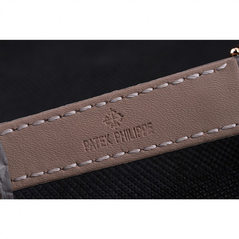 Patek Philippe Calatrava Gray Dial Rose Gold Case Gray Leather Strap-6