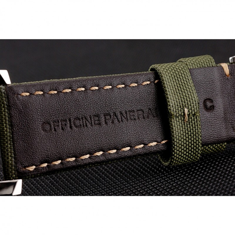 Panerai Luminor Base Logo Acciaio Black Dial Green Bracelet 1454013-5