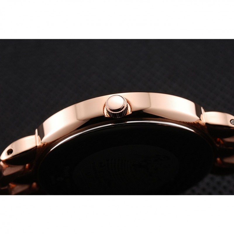 High Quality Omega De Ville Prestige Black Dial With Diamonds Rose Gold Case And Bracelet-8