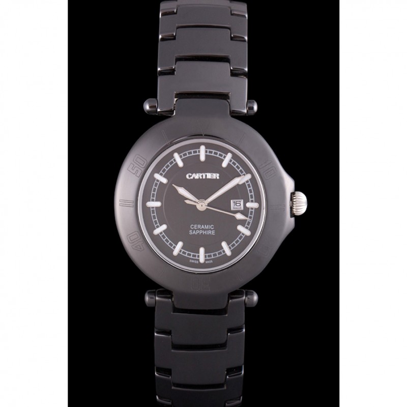 Cartier Pasha 34mm Black Dial Black Ceramic Case-1