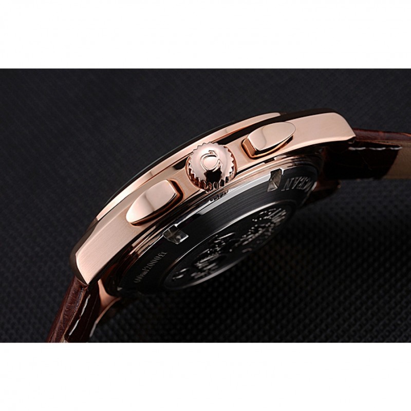 Best Omega Seamaster Aqua Terra Chronograph Teak-Black Dial Brown Leather Bracelet 622531-5