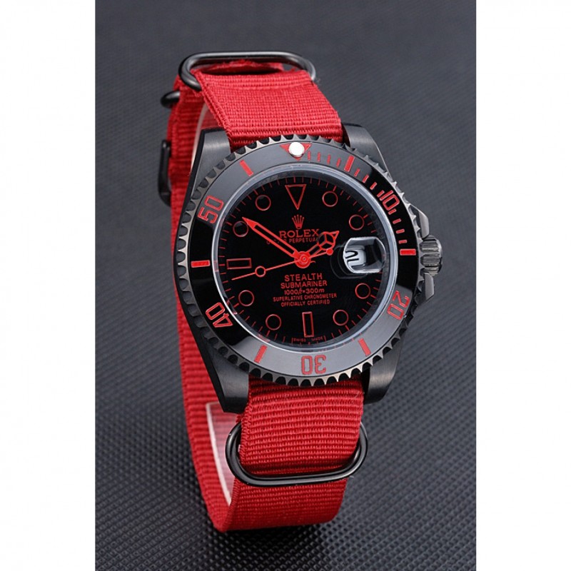 Rolex Stealth Submariner Red Nylon Strap 622010-2