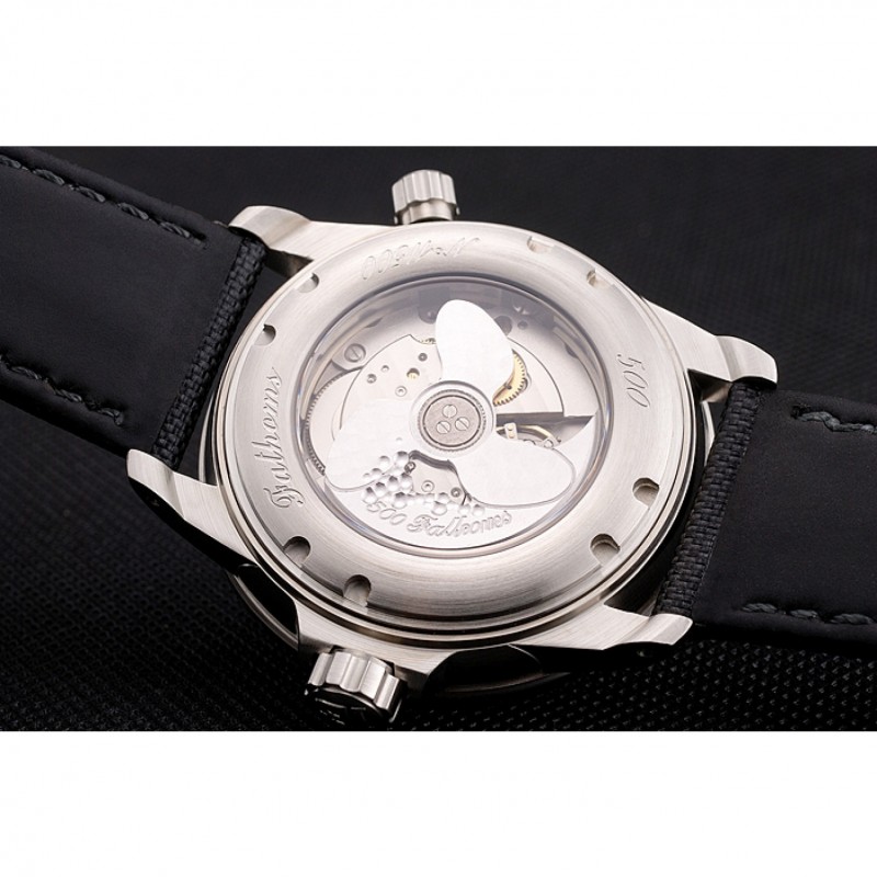 Swiss Blancpain 500 Fathoms Silver Dial Stainless Steel Case Black Canvas Strap-7