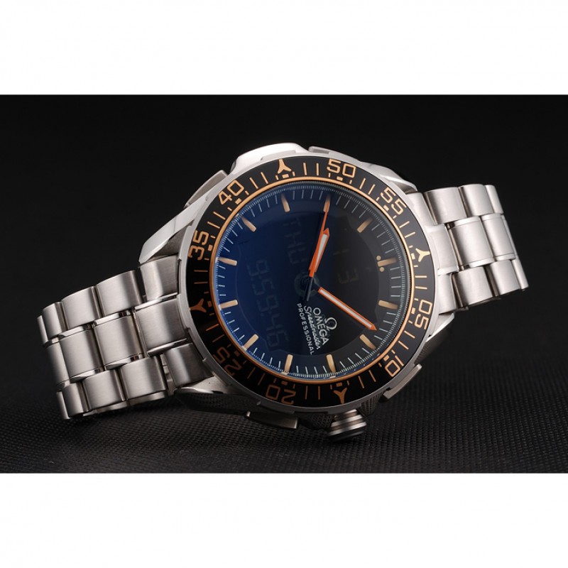 Luxury Omega Speedmaster Skywalker X-33 Black Dial Orange On Black Bezel Stainless Steel Case And Bracelet-4