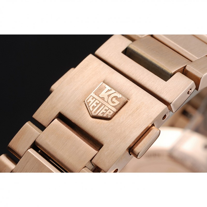 High Quality Replica Watches Tag Heuer Carrera Rose Gold Case White Dial-7