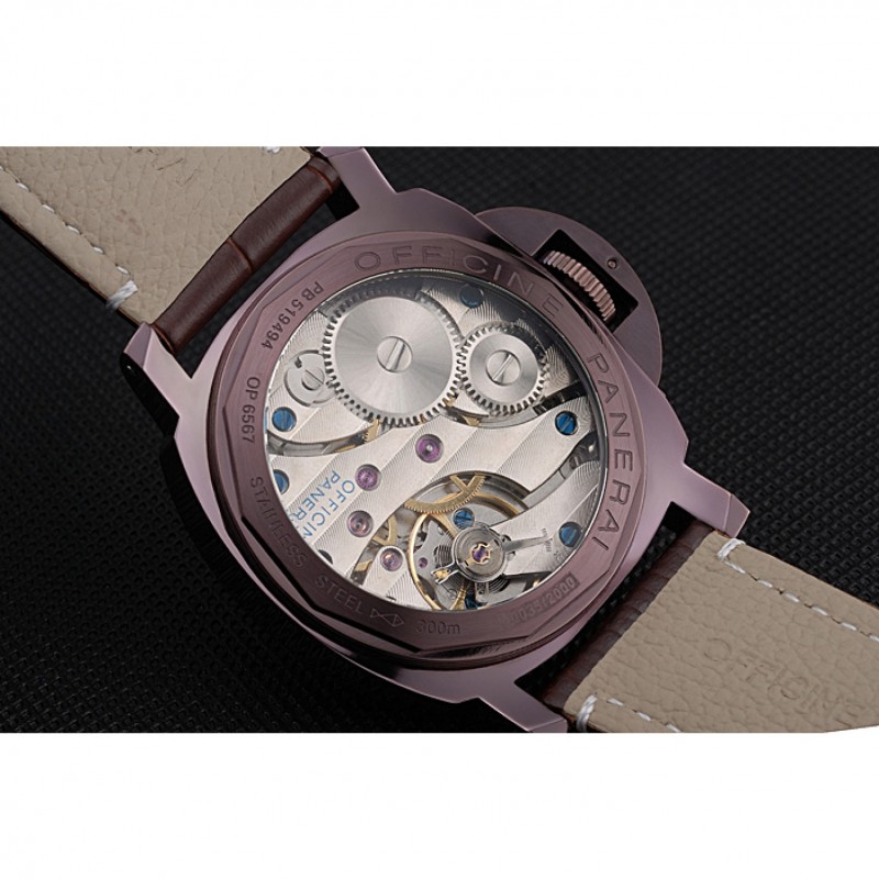 Panerai Luminor Brown Leather Strap Black Dial 80164-7