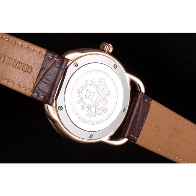 Hermes Classic Croco Leather Strap Multicolor Patterned Logo Dial 801402-8