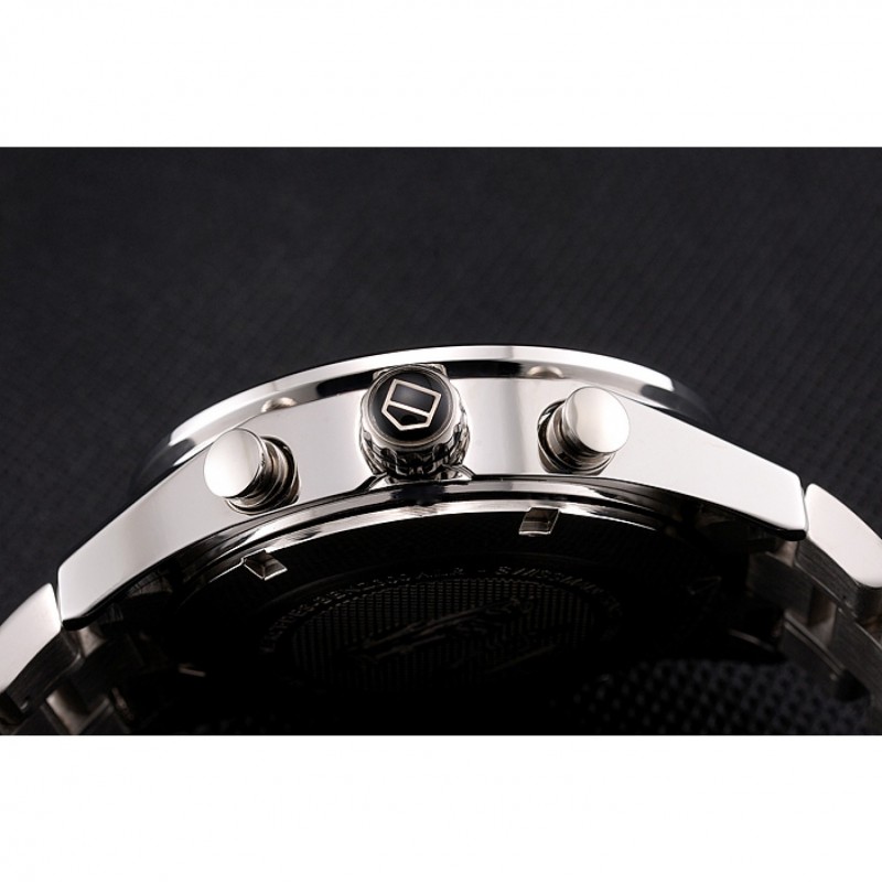 Tag Heuer Carrera Tachymeter Bezel Black Dial Stainless Steel Strap-8