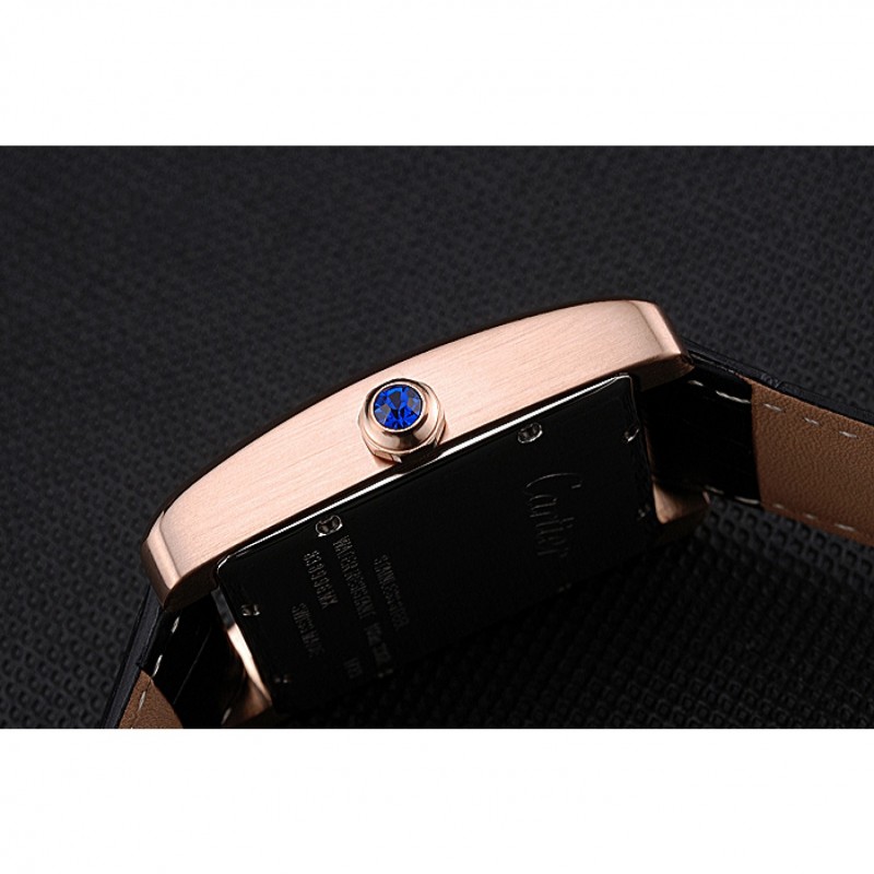 Cartier Tank MC White Dial Gold Case Black Leather Strap 622579-5