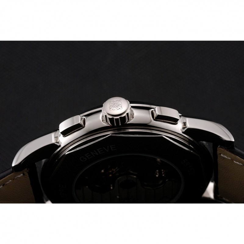 Patek Philippe Grand Complications Stainless Steel Case Black Dial Black Leather Bracelet 622258-8