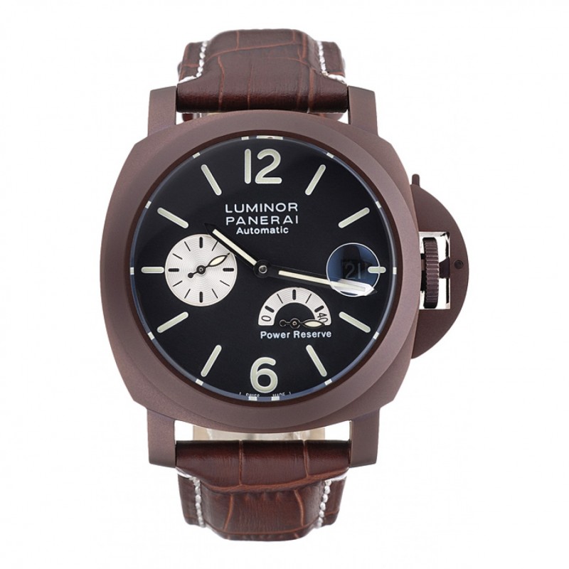 Panerai Luminor Brown Leather Strap Black Dial 80163-0