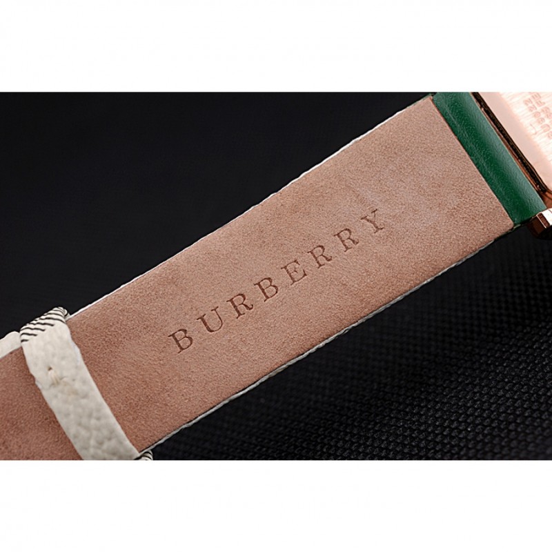 Burberry The City Classic Silver Dial Green Bracelet 622564-7
