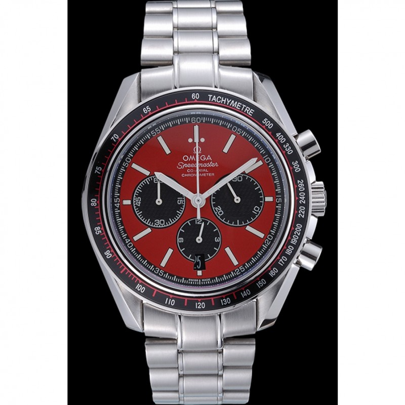 Omega Speedmaster Red Grey Stainless Steel Strap 622054-1