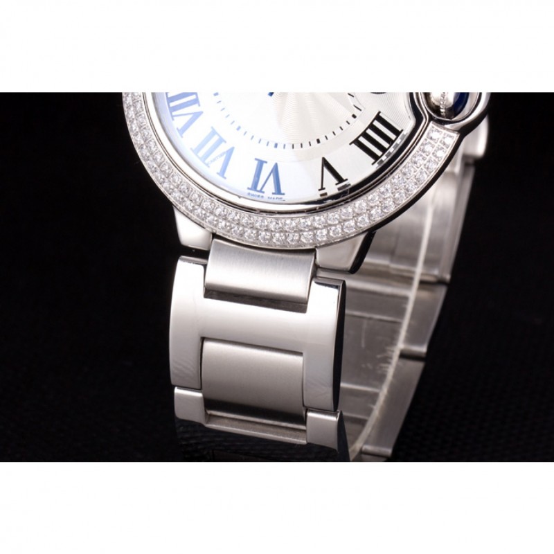 High Quality Replica Watches Cartier Ballon Bleu 44mm White Dial Diamonds Stainless Steel Case And Bracelet-6
