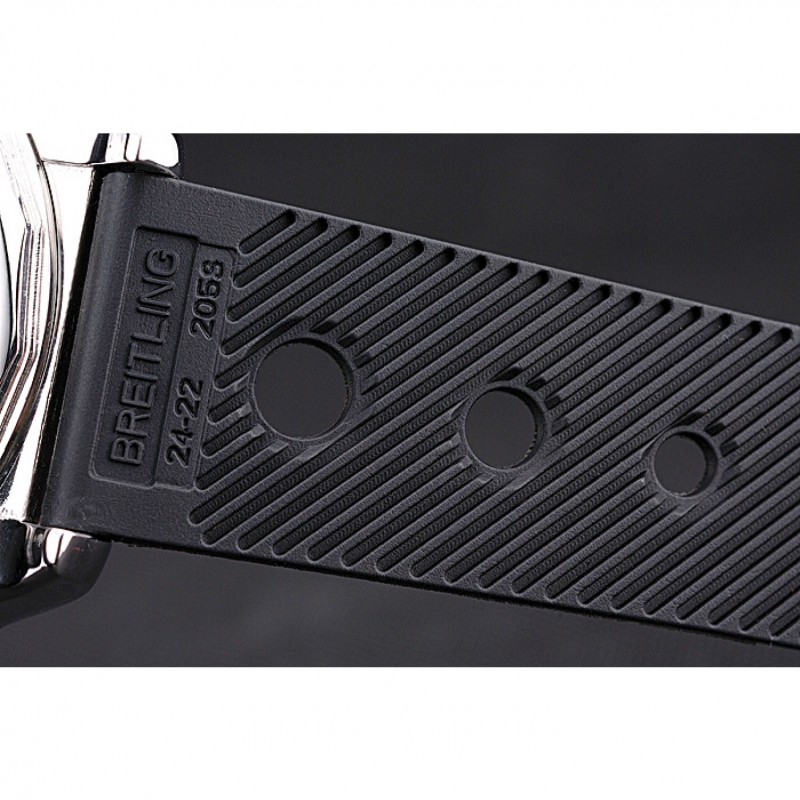 Breitling Chronomat White Dial Rose Gold Bezel And Subdials Stainless Steel Case Black Rubber Strap-6