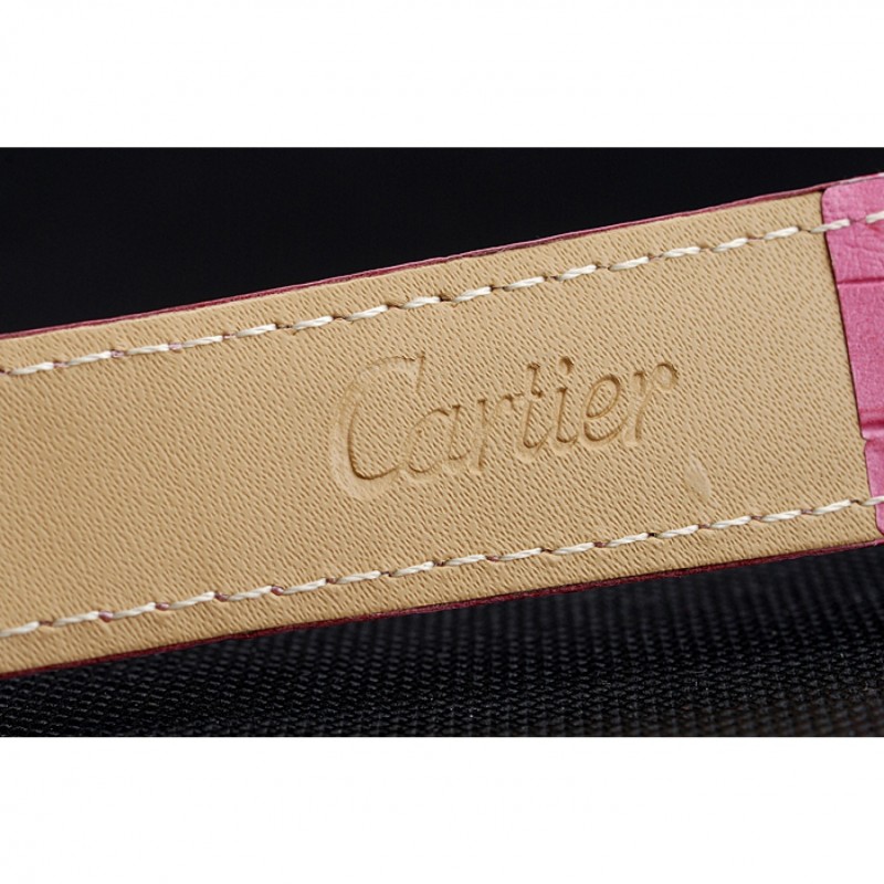 Cartier Tank MC Gold Case White Dial Pink Leather Strap 622176-5