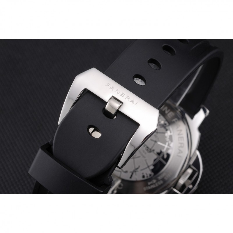 Panerai Luminor Brushed Stainless Steel Case Black Dial Black Rubber Strap 98165-5