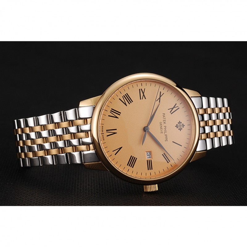 Patek Philippe Calatrava Gold Dial Yellow Gold Case Two Tone Bracelet 1453825-4