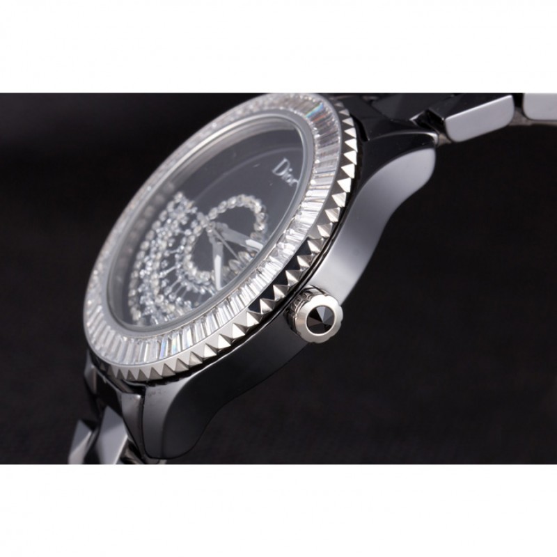 Dior VIII Baguette Cut White Diamonds with Diamond Encrusted Dial cd13 621366-5