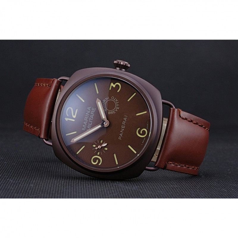 Panerai Luminor Marina Militare Purple Stainless Steel Bezel Brown Bracelet 622321-4