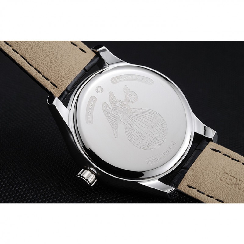 Omega DeVille Black Dial Stainless Steel Case Black Leather Strap 622829-6