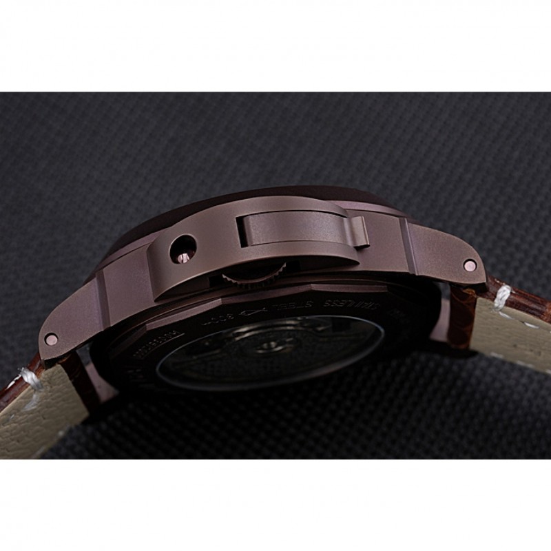 Panerai Luminor Brown Leather Strap Black Dial 80165-6