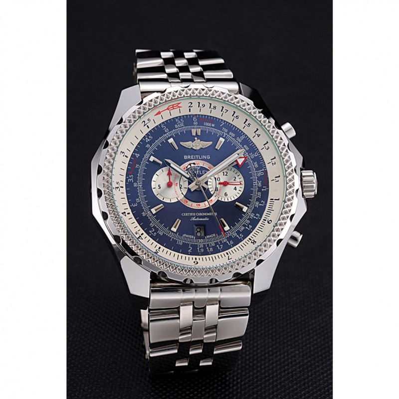 High End Replica Watches Breitling Bentley Supersports Blue Dial Stainless Steel Case And Bracelet 622221-2