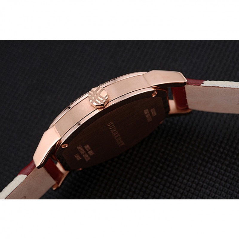 Burberry The City Classic Diamonds Case Silver Dial Red Bracelet 622570-5