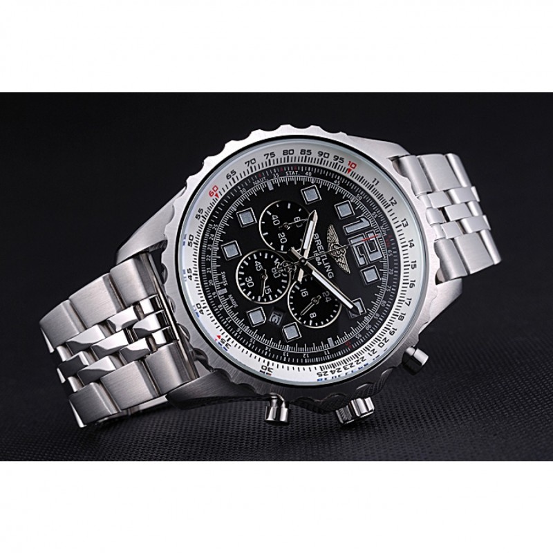 Breitling Professional Chronospace Black Dial Stainless Steel Bracelet 622505-3