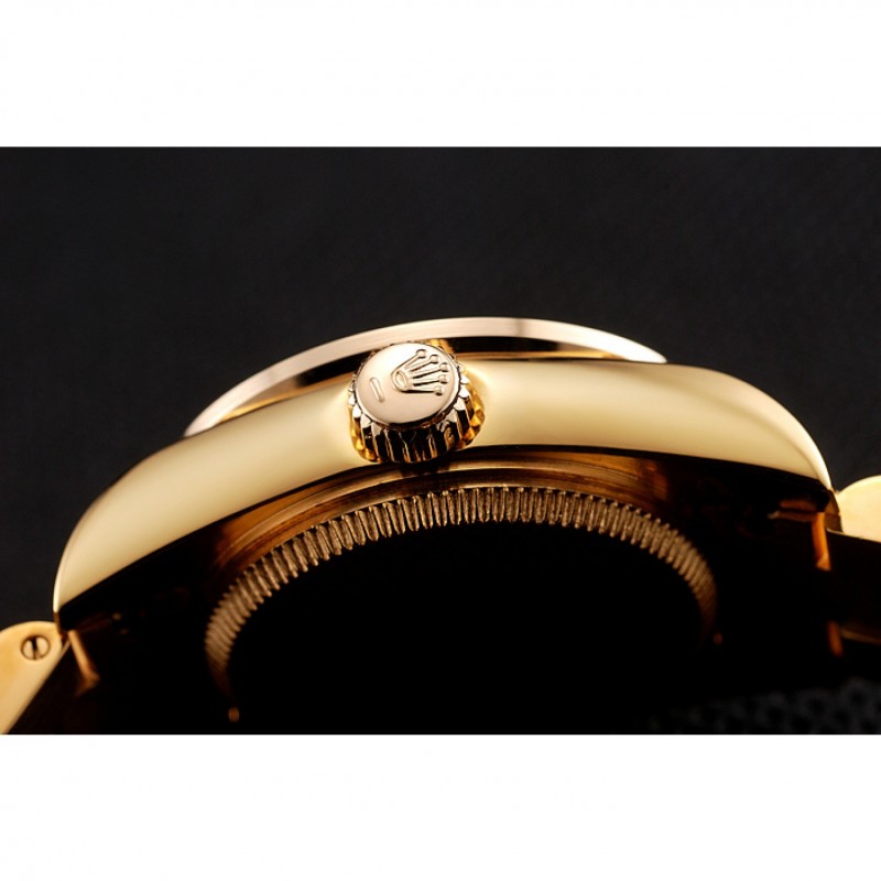 Swiss Rolex DayJust Diamond Pave Gold Dial Gold Diamond Bracelet 1453953-7
