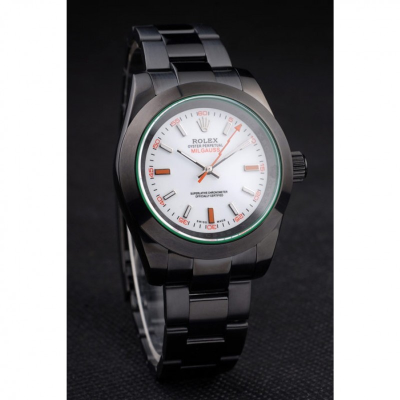 Rolex Milgauss Pro-Hunter Tinted Green Saphire White Dial-2