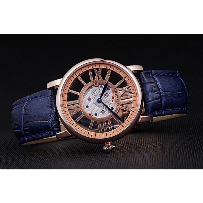 Cheap Cartier Rotonde Skeleton Flying Tourbillon Blue 621965-3