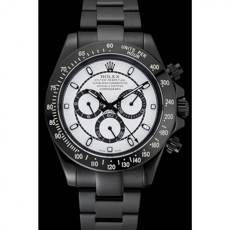 Rolex Cosmograph Daytona White And Black Dial Black Stainless Steel Case And Bracelet 1454249-1