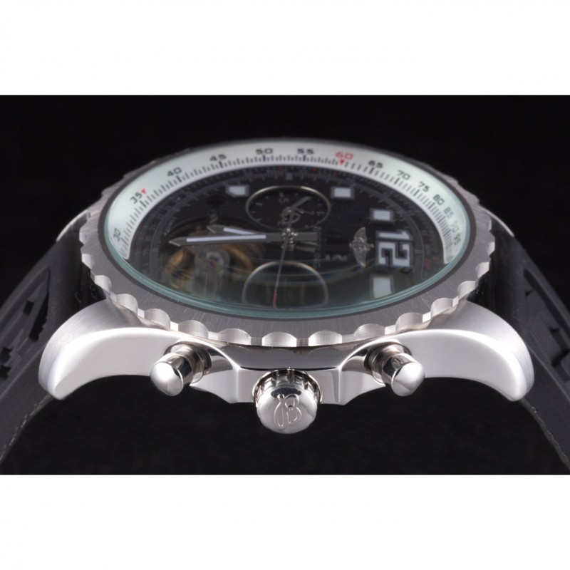 Cheap Replica Watches Breitling Navitimer Rubber Strap Black Dial-6